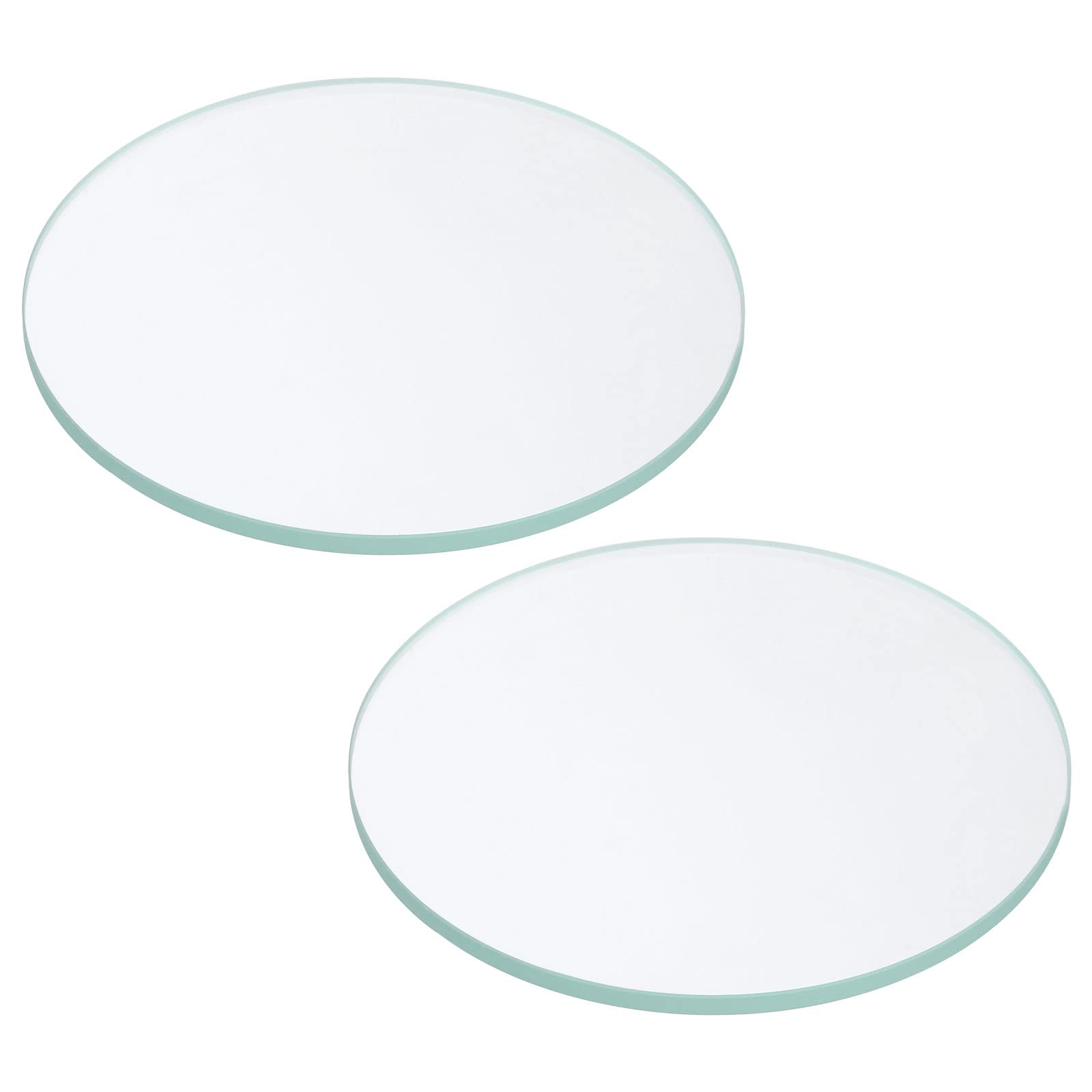 PATIKIL 2.56x0.1" Transparent Glass Flashlight Lens, 2 Pack, LED Light Source, Durable, Polished Edges