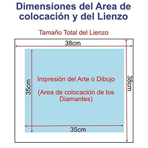 Zinker 5D Diamond Painting Kit Pintura De Diamantes Redondo De 35cm X 35cm Impresión HD Incluye todos los Aditamentos Necesarios Modelo Noche Estrellada Snoopy