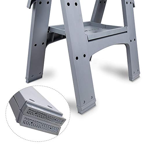 Amazon Basics Rectangular Folding Sawhorse, Collapsible, Folds Flat, 900 Pound Capacity, Set photo 7