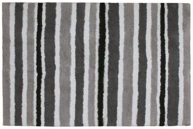 Jovi Home 100-Percent Cotton Avenue Stripe Bath Mat, 24 by 36-Inch, Grey/White