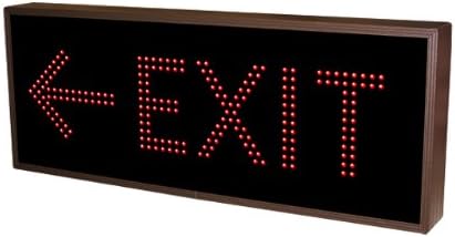 DirectView LED Illuminated Blank Out Sign, Left Arrow w/EXIT, 2.5"L x 26"W x 10"H, 10.66 lbs