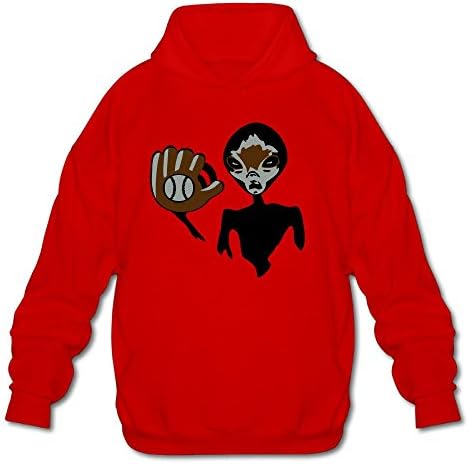 Moshiwenq Alien Baseball Glove Men's Hooded Sweater Size S Color Red