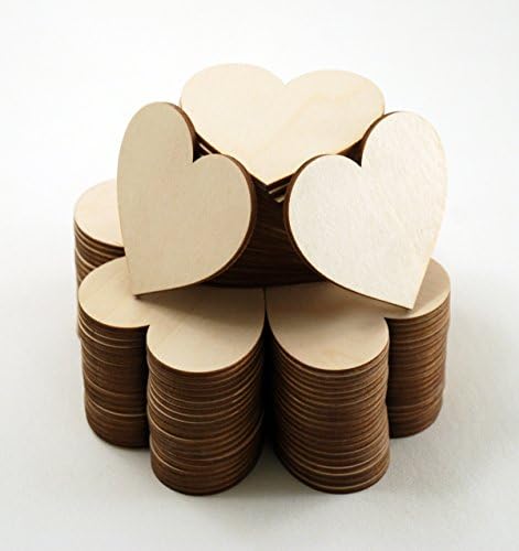 3 inch Wooden Heart Unfinished 1/8 inch (3mm) Baltic Birch Plywood (100)