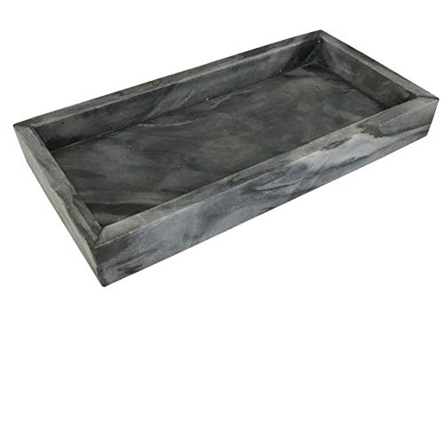 Adorist Marble tray - dark grey marble tray - marble tray - deco tray - serving tray - rectangular - real marble - grey - 15x30x4cm