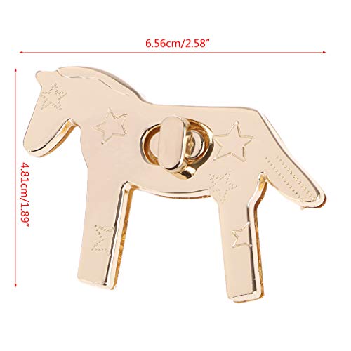 Misright 2 Sets Horse Shape Metal Purse Handbag Twist Turn Lock DIY Handbag Shoulder Bag Purse Hardware Accessories