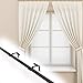 Lnlofen Single Curtain Rod Brackets, 2Pair(4Pcs), Curtain Rod Holders Set, Tap Right Into Window Frame Curtain Rod Hang Curtain Brackets for Window Bedroom Home Decoration (Black)
