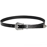 Wink Gal Women's Boho Vintage Designer Metal Western Buckle Belt (One Size, Style#4 Silver)
