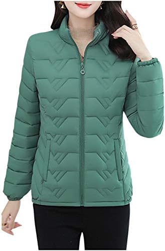 Nekote Women’s Jacket, Padding, Quilted, Short Length, High Neck, Slim Fit, Adults, Cold Protection, Windproof, Casual