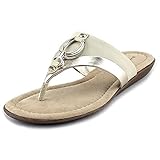 Bandolino Jo Women Open Toe Synthetic Ivory Thong Sandal