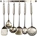 Pro Chef Kitchen Tools Utensil Holder S Hook 6 Pack Set with Hanging Rack - Organize Pots Pans Gadgets On Wall Mounted Hanger Bar Rail - Under Cabinet Shelf Coffee Mug Cup Organizer - Hold Dry Towels