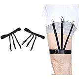 Jelinda 1 Pair Side Fixing Elastic Shirt Stays Garters with Non-slip Locking Clamps (Plastic Clips)