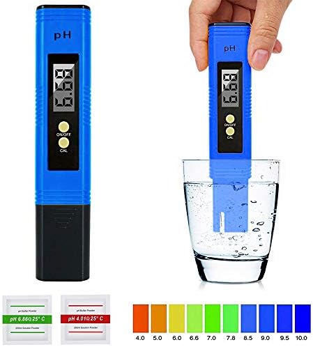 SunTop Resolution Digital PH Meter Large LCD Pen Water Quality Tester with Auto Calibration Function and 0.00-14.00 Measurement Range
