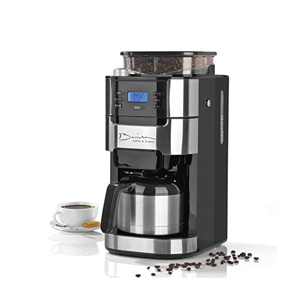 Barista Filterkaffeemaschine mit Mahlwerk mit Thermokanne | Inkl. Thermo-Kanne für bis zu 10 große Tassen Kaffee | Für…
