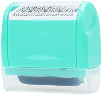 ILYPRO Mini Secure Stamper Privacy Protection Seal Roller for Personal Use 3.4cm Garble, Green