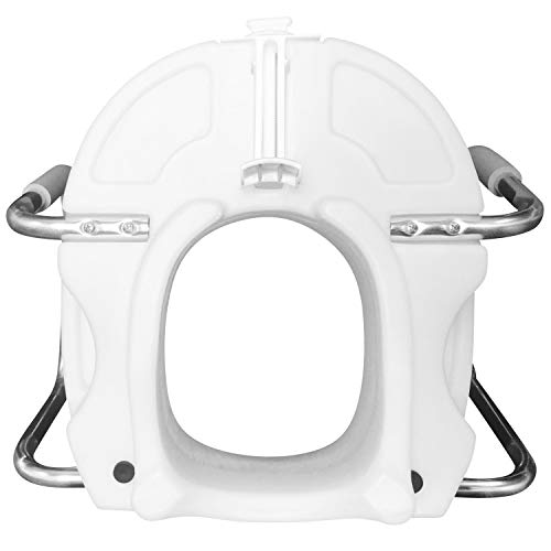 PCP 5Inch Raised Toilet Seat, Elevated Lift with Fixed Security Arm