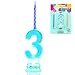 Novelty Place Birthday Number Candle Set, Flashing Multicolor Changing LED Birthday Cake Topper with 4 Wax Candles (Number 3)