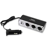 Insten Three-Way Car Cigarette Lighter Socket Splitter w/ USB Port For Apple iPhone X / 8 / 8 Plus 7/ 7 Plus / 6S/ 6S Plus , Samsung Galaxy S7 Edge/ S7