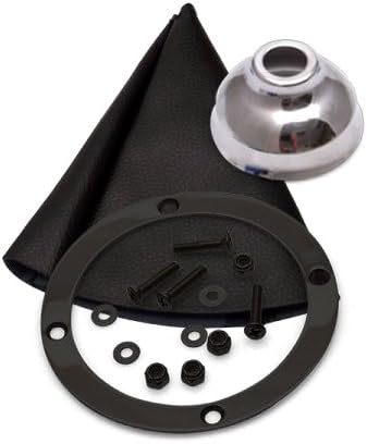 American Shifter 491043 Shifter Kit (6" TH400 Trim Kit BLK Push Ban Cap BLK Boot Billet Knob For EC11A)