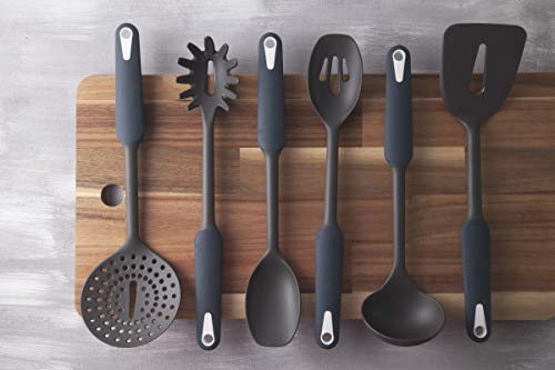 COOKDUO Steelcore BPA Free Nylon Slotted Cooking Spoon With Solid Steel Inner Core (Heat Resistant & Safe For Non-Stick Cookware)