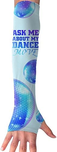 Ask Me About My Dance Moves Colortone Psychedelic Men UV Protection Arm Sleeves Tennis Thumb Hole Gloves Mittens