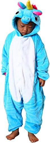 QQonsie Unicorn Kids Onesie Pajamas Children Animal Cosplay Halloween Costumes