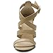 Ollio Women's Shoe High Heel Cross Strap Sandal