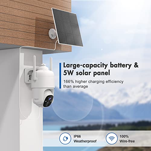 Solar Security Camera 2K, 360° Pan Tilt Wireless Outdoor Cameras for ...