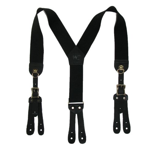 Welch Men's Elastic Cinch Up Y-Back Suspenders (Tall Available), Tall, Black