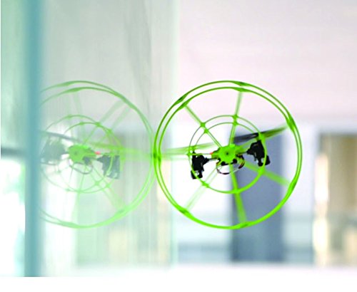 MUKIKIM Sky Runner - Quadcopter Aerocraft. Easy-To-Fly Technology For Indoor/Outdoor! 2.4 GHz Caged Drone that Runs Along Floors, Ceilings, Climbs Walls AND Flies Up to 100 ft Away!