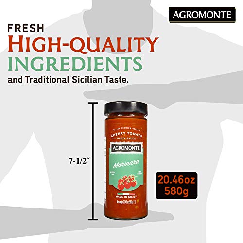 Agromonte Authentic Italian Cherry Tomato Pasta Sauce (Marinara)- Taste of Italy Gourmet Foodie and Chef Gift - Certified Kosher, Gluten-Free, All Natural, non-GMO, No Added Sugar 20.46oz (single) - Thumbnail 7