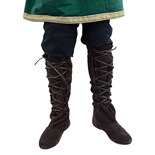 Armorvenue: Medieval Suede Leather Boots with Hard Leather Soles