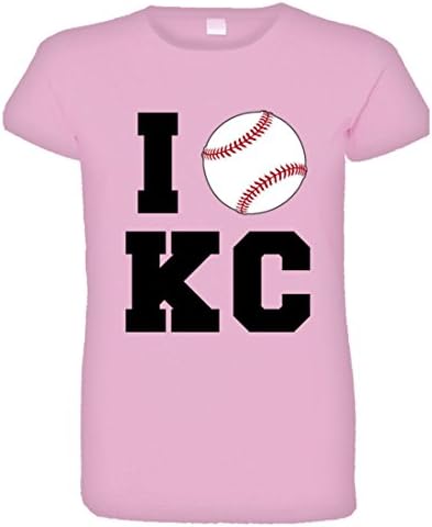Womens I Heart Love Kansas City Baseball Champs 2015 Soft-Style High Quality Fashion Tee - Pink (XXL)