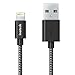 [Apple MFi Certified] Inateck 6ft/ 1.8m Nylon Braided Lightning to USB Cable, Charging Cord with Heat-Resistant Connector for Apple iPhone 7/ 7 Plus/ 6s/ 6s Plus/ iPad - Black