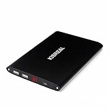 Portable Charger,Kisreal 20000mAh Ultra-slim LCD Display Power Bank Dual USB Port External Mobile Battery Pack for iPhone,Samsung Galaxy,Tablets