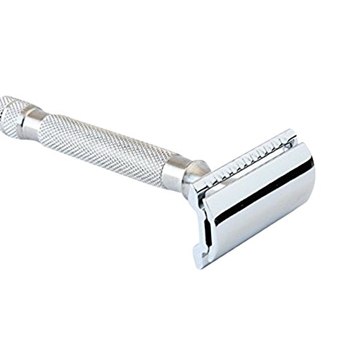 Elkaline Double Edge Razor Heavy Duty Safety Razor Long Handled - 2 Free Single Blade Razor Blades - The Best Quality Shaving Razors For Men and Women - Thumbnail 2