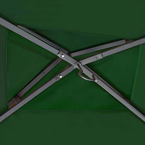 Keymaya 8'x5' Grill Gazebo Shelter for Patio and Outdoor Living BBQ Shelter Tent, Double Tier Soft Top Canopy and Steel Frame with Bar Counters, Bonus LED Light (Forest Green)