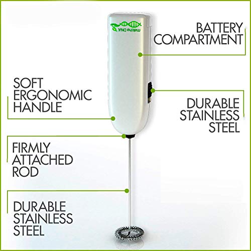 image for MatchaDNA Milk Frother - Handheld Battery Operated Electric Foam Maker