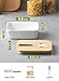 DOWAN Porcelain Butter Dish - Butter Keeper with Industrial Design Wooden Lid and Steel Knife, White