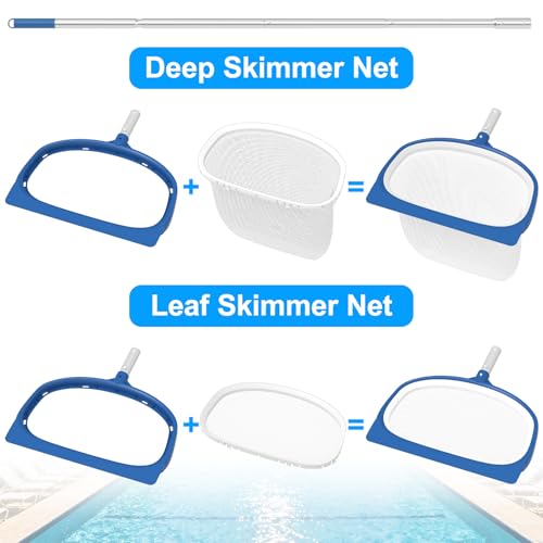 S-Union 2026 Manual Pool Cleaner, Brush & Skimmer Net Cleaning Kit, Portable Cleaning for Small Pools, Spa, Ja-Cuzzi, Hot Tub