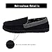 VLLY Men's Pile Lined Microsuede Indoor Outdoor Slip On Moccasin Slippers US 9.5-10.5 Black (FBA)