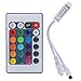 RGBZONE Mini 4 PIN LED Controller, 24 Keys IR Wireless Remote Control, DC 5V-24V RGB LED Light Strips Controller for SMD 3528 5050 5630 Light Strips