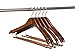 25 Quality Hangers Wooden Hangers Beautiful Sturdy Suit Coat Hangers with Locking Bar Gold Hooks (25)