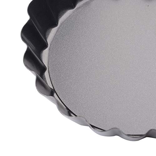 Qunqi 4Pcs 4 Inch Mini Quiche Tart Pizza Pie Pans Removable Bottom and 10Pcs Aluminum Egg Tart mold - Thumbnail 4