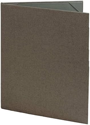 Menu Covers (10 Pack) Poly-Cotton Retro, 2-Panel (8.5" x 11", Gray)