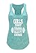 Tough Cookie's Women's Girls Just Wanna Have Guns Workout Burnout Tank Top (Large - LF, Mint)
