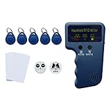 RFID 125KHz ID Card Reader Writer - RFID Copier EM4100 Reader Keyfob Duplicator Compatible with Proximity Card Including Key-fob 5pcs 3M Sticker 2pcs Blank Card 5pcs