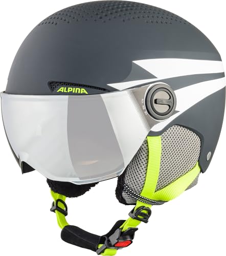 ALPINA ZUPO Visor Q-LITE Kinderskihelm, Charc-neon matt, 51-55 cm