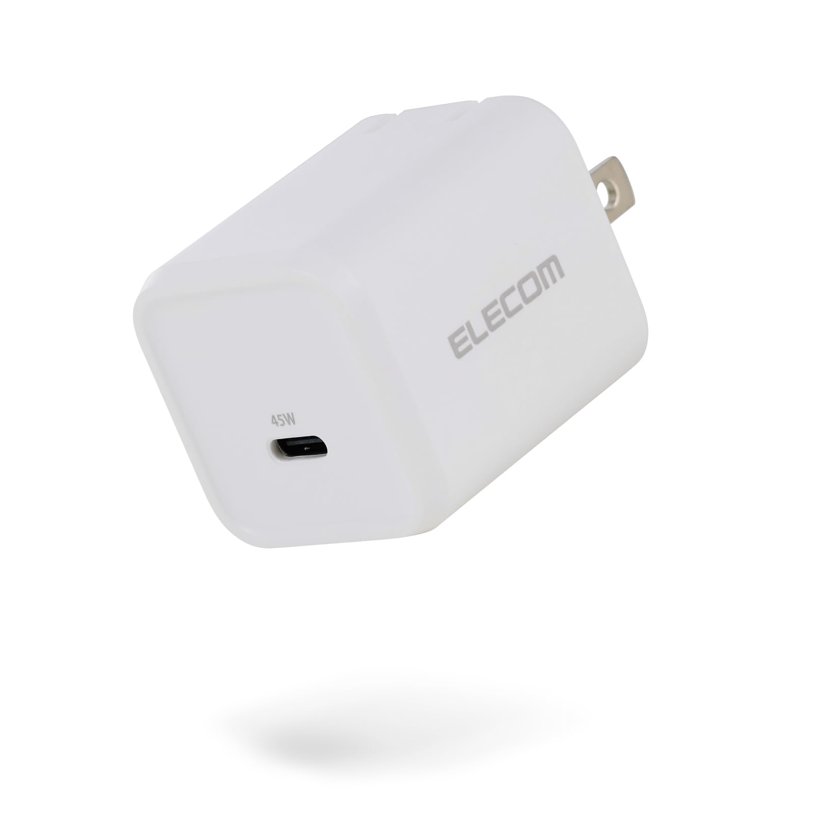 エレコム USB C 充電器 45W PD対応 1ポート スイング式プラグ採用 ホワイト EC-AC12245WH