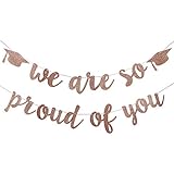 2019 Graduation Party Decorations- Rose Gold Glittery We are So Proud of You Graduation Banner,Graduation Party Decoration Supplies,Grad Party Decorations,Congratulations Grad Party Decorations
