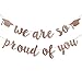 2025 Graduation Banner Party Decorations Rose Gold We are So Proud of You Congratulations Banner for High School College Graduation Party Decorations 2025 Rose Gold